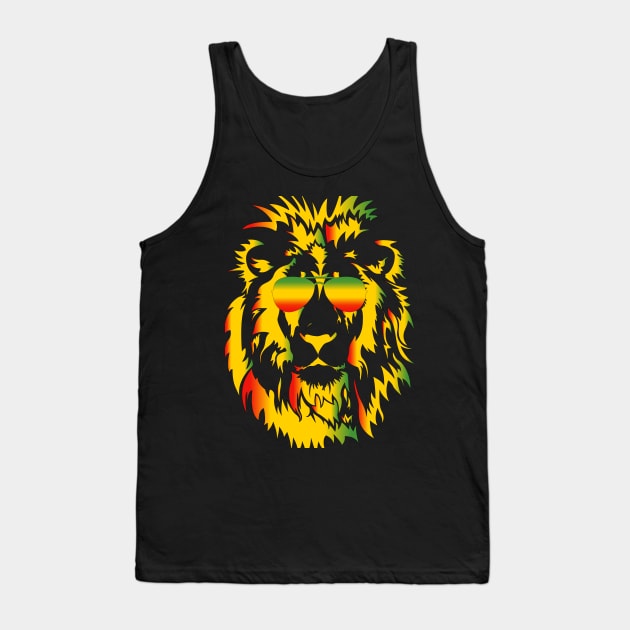 Cool Rasta Lion Tank Top by rastaseed